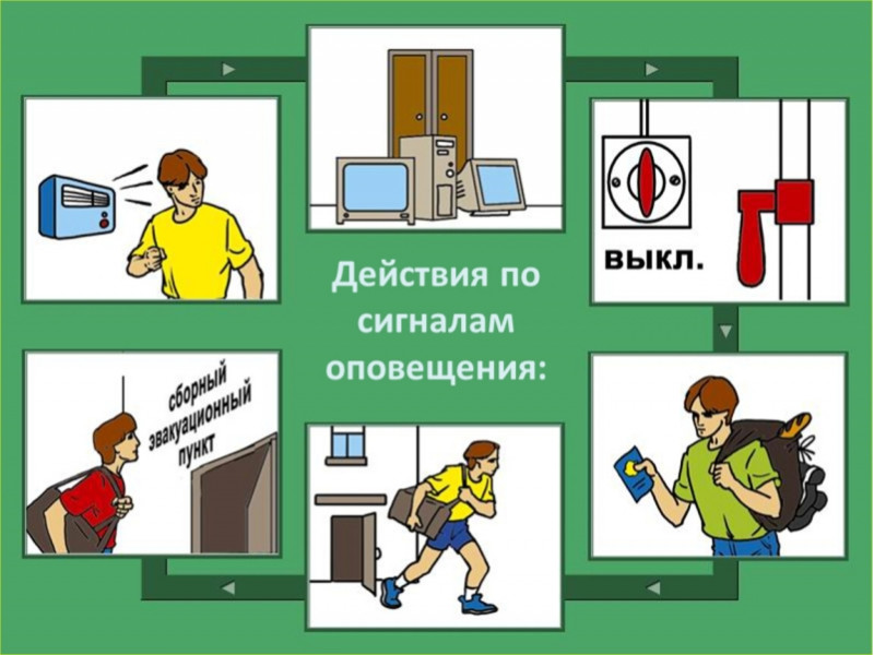 Напоминаем о действиях при эвакуации.